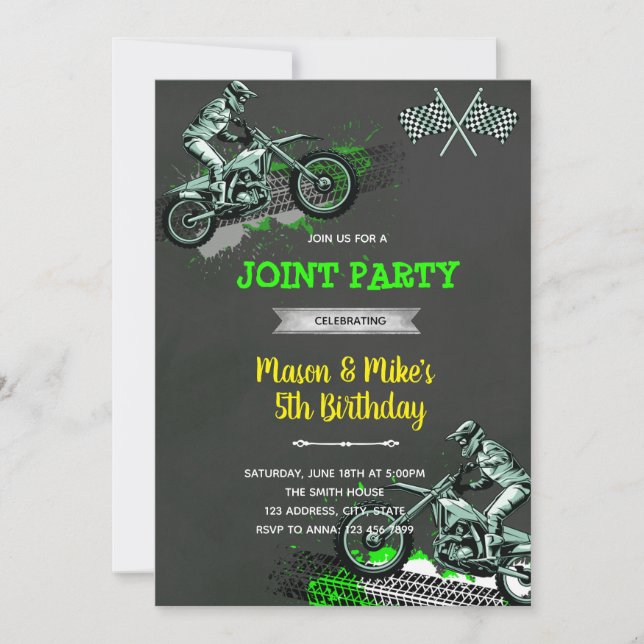 Invitation Jour d'anniversaire pour vélo droit (Devant)