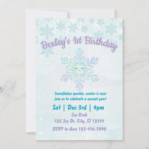 Invitation Jour d'anniversaire spécial flocon de neige