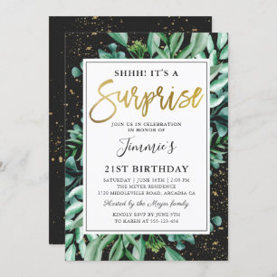 Invitation Jour d'anniversaire surprenant pour la verdure d'o