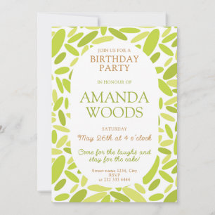 Invitation Jour d'anniversaire verdoyant