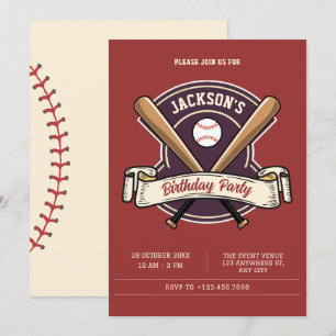 Invitation Jour de baseball rétro vintage