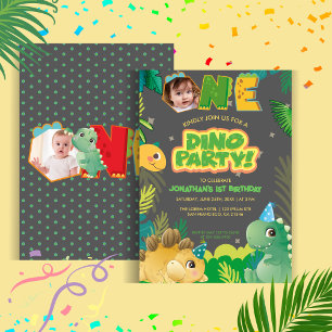 Invitation Jour de Dinosaur Dino Commun Anniversaire Coloré
