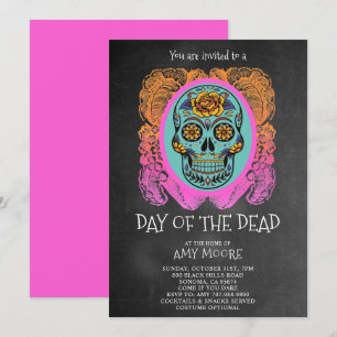 Invitation Jour De La Dead Sugar Skull Chalkboard Party