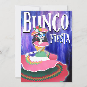 Invitation Jour de la fête de Bunco Fiesta du squelette mort