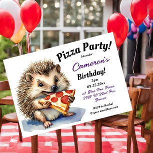 Invitation Jour de la fête de la pizza de Hérisson
