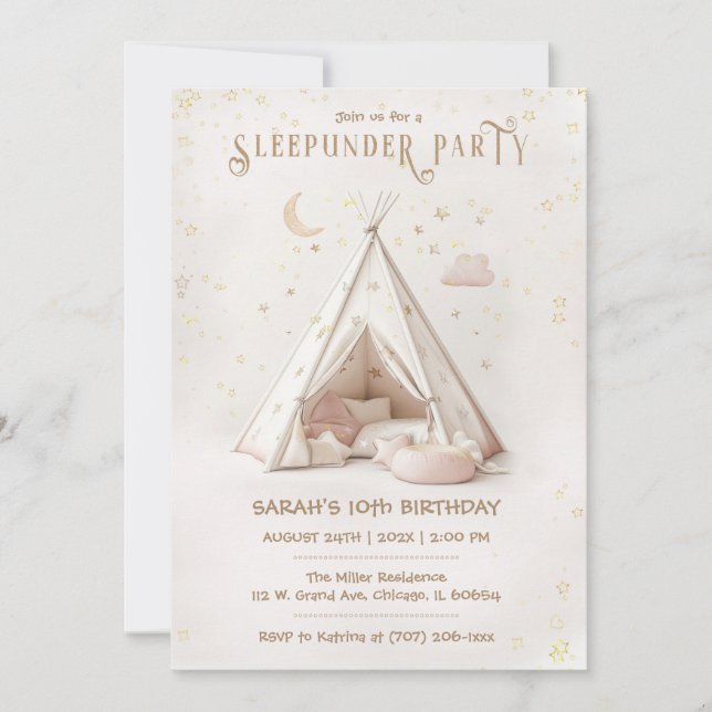 Invitation Jour de la fête de Sleepunder Boho modifiable (Devant)