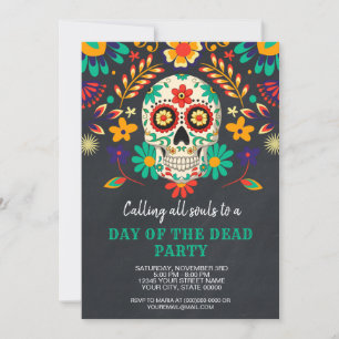 Invitation Jour de la fête des morts d'Halloween