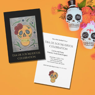 Invitation Jour de la fête d'Halloween du crâne de sucre mort