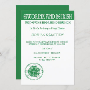 Invitation Jour de la Saint Patrick Irlandais à thème brunch