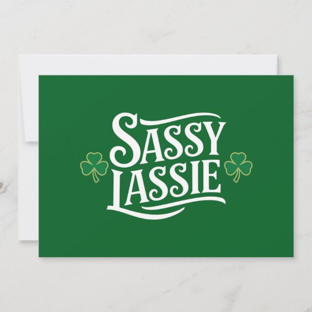 Invitation Jour de la Saint Patrick Sassy Lassie Funny Irish  (Devant)