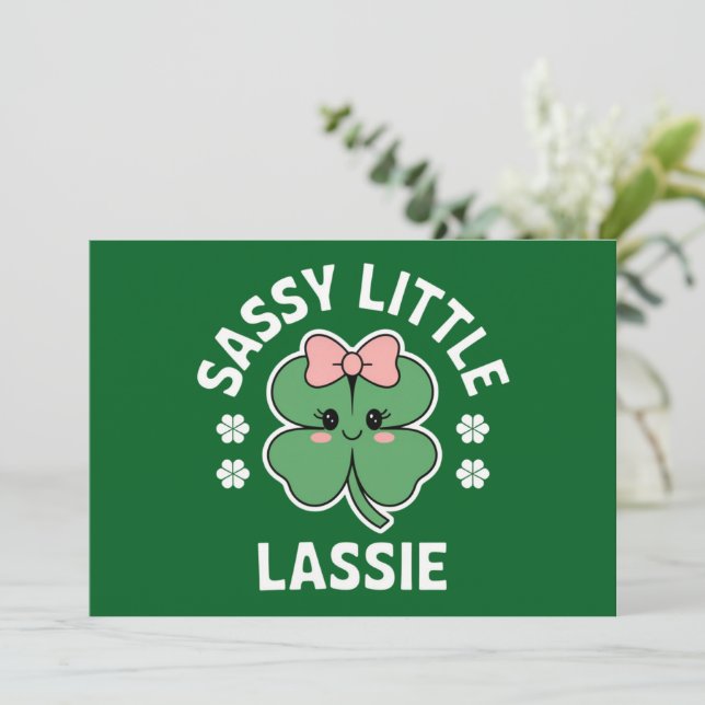 Invitation Jour de la Saint Patrick Sassy Petite Lassie Enfan (Debout devant)