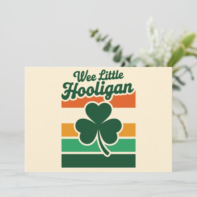 Invitation Jour de la Saint Patrick Wee Little Hooligan Drôle (Debout devant)