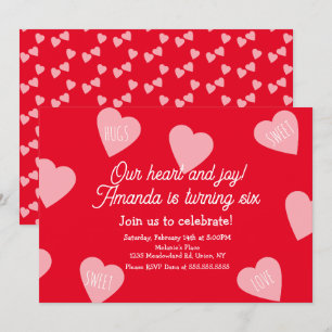 Invitation Jour de la Saint-Valentin Fête d'anniversaire Cœur