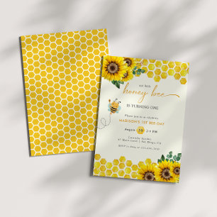 Invitation Jour de l'abeille Anniversaire Baby Girl Invitatio