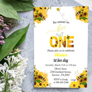 Invitation Jour de l'abeille, premier anniversaire thème abei