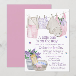 Invitation Jour de lavage de l'ours mûr Baby shower aquarelle