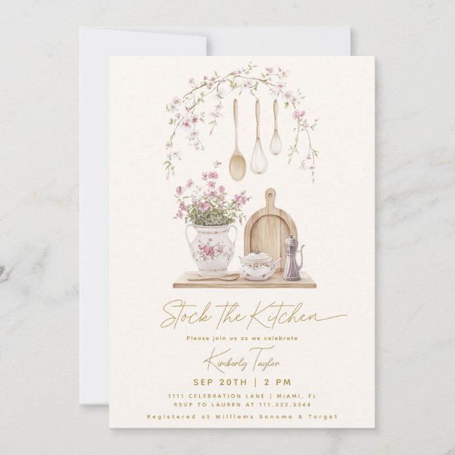 Invitation Jour de mariage : Fournitures de cuisine (Devant)