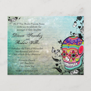 Invitation Jour de Muerte du crâne mort de sucre de Calaveras