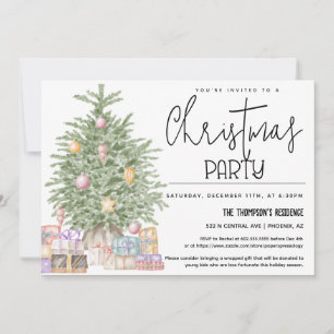 Invitation Jour de Noël Fête de Noël Arbre cadeau de Noël