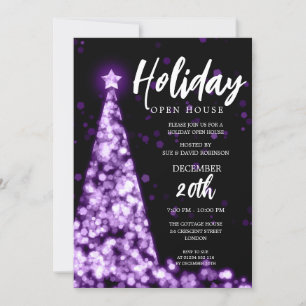 Invitation Jour de Noël MODERNE Open House Purple