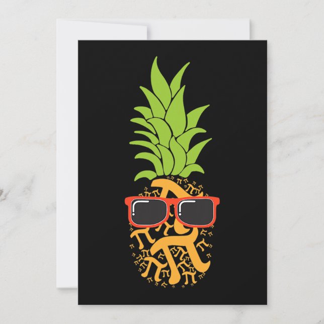 Invitation Jour de Pi Pi Ananas Ananas Drôle Maths Enfants Fe (Devant)