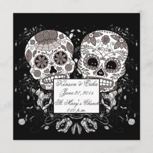 Invitation Jour Des Morts Crâne De Sucre Mariage Ou Événement