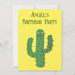 Invitation Jour des Morts Happy Cactus Personnalisé Anniversa