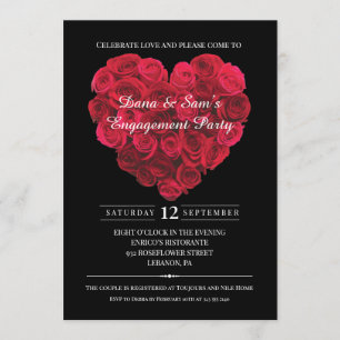Invitation Jour des Valentines du Red Rose Heart