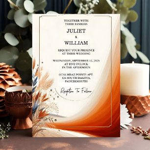 Invitation Jour Désert Rustique Boho Automne Ombre Mariage Br