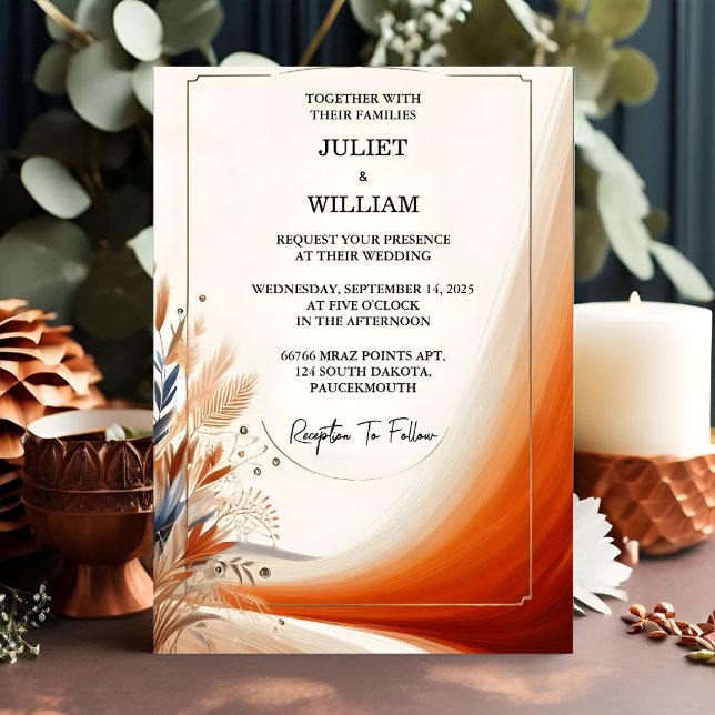 Invitation Jour Désert Rustique Boho Automne Ombre Mariage Br (Créateur téléchargé)