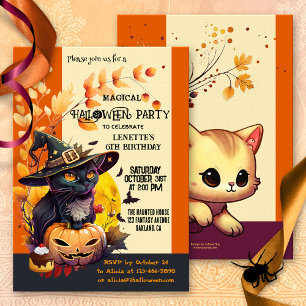 Invitation Jour d'Halloween pour les enfants sorciers mignons