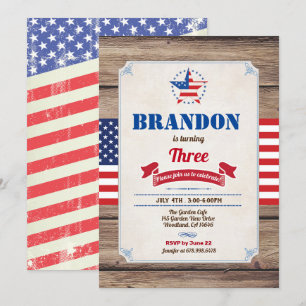 Invitation Jour d'indépendance du garçon du 4 juillet