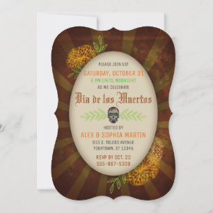 Invitation Jour du crâne de sucre mort   Halloween