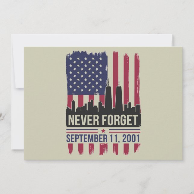 Invitation Jour du souvenir du 11 septembre 2001 USA (Devant)