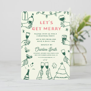 Invitation Jour férié de NoëlMain attirée Funky Handwrite in