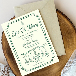 Invitation Jour férié de NoëlMain attirée Funky Handwrite in