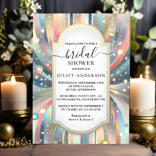 Invitation Jour Glam Bright Pastel Ombre Parties scintillant