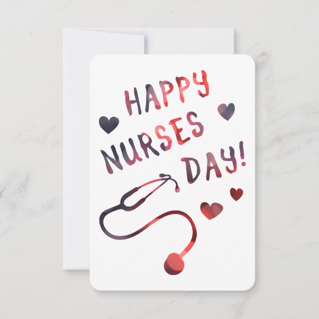 Invitation jour heureux BOKEH d'infirmières (Devant)