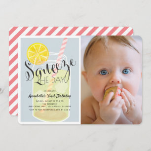 Invitation Jour Lemonade Jar 1er Anniversaire Photo