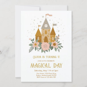 Invitation Jour magique de la fête Princesse Château Annivers