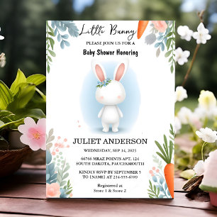 Invitation Jour maman être Oar Hop Blue Pink Bunny Baby showe