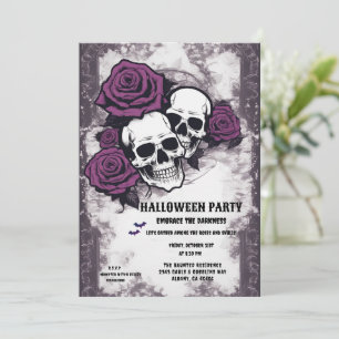 Invitation Jour rétro de la fête de l'Halloween des morts et 
