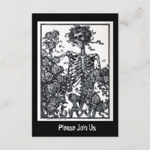 Invitation Jour squelettique vintage du Halloween mort