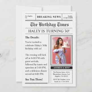 Invitation Journal 30e anniversaire Funny Magazine Couverture