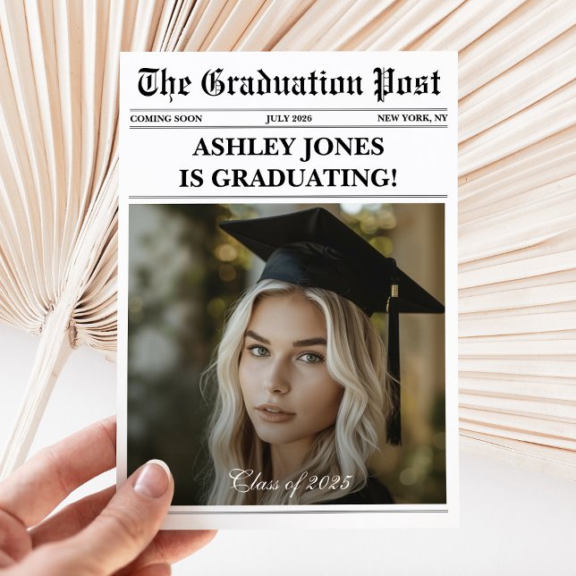 Invitation Journal de Fun Photo de remise de diplômes Moderne (Créateur téléchargé)