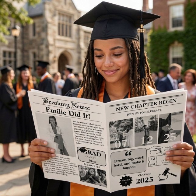 Invitation Journal de graduation minimaliste moderne (Créateur téléchargé)