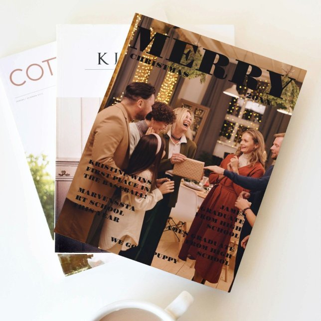 Invitation Journal de la famille de Noël + Année en revue Pho (Créateur téléchargé)