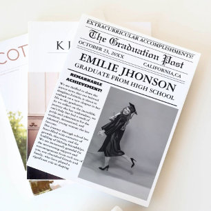Invitation Journal de la Graduation moderne lycée