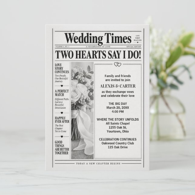 Invitation Journal de Mariage (Debout devant)