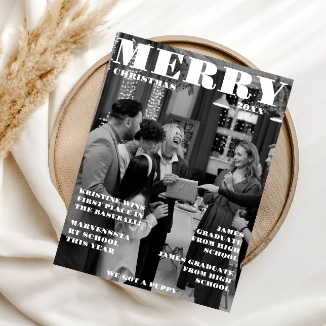 Invitation Journal de Noël familial + Photo de l'année écoulé (Créateur téléchargé)